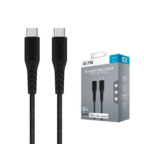 اي ون كيبل من C-USB إلى C-USB بطول 120 سم اسود