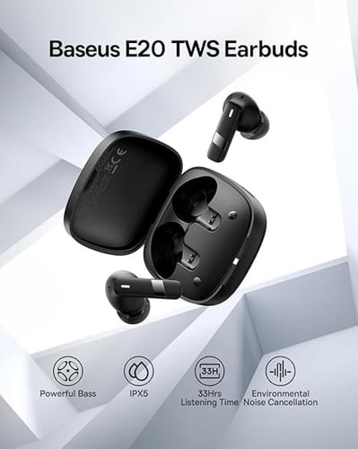 بيسوس - Bowie E20 سماعة بلوتوث لاسلكية - اسود