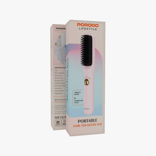 مشط حراري محمول لايف ستايل باللون الوردي بطارية 40...