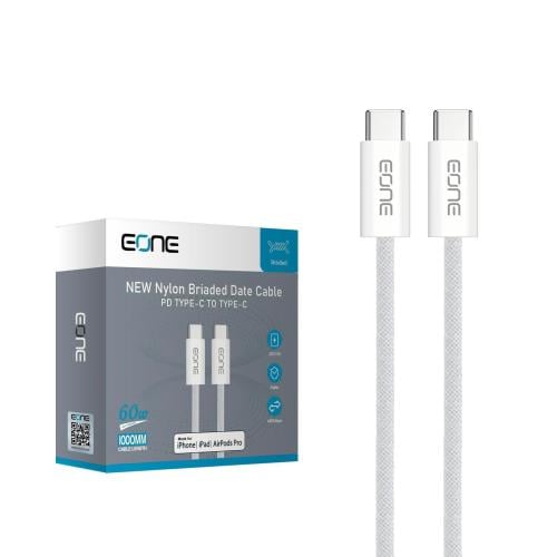 كيبل قماش شبيه ابل 60 W PD TYPE-C TO TYPE-C