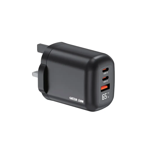شاحن جداري سريع 65 واط بمنافذ USB-C و USB-A باللون...