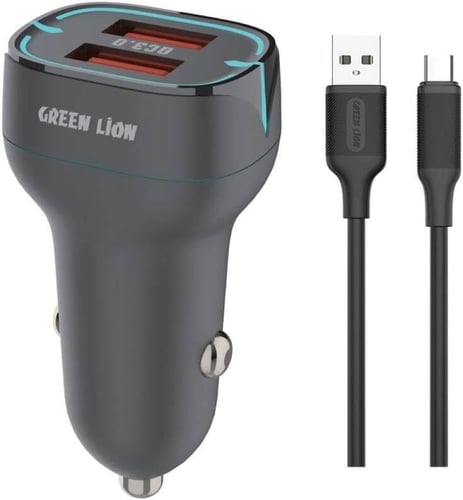 شاحن سيارة 36 واط أسود يو اس بي إلى تايب سي غرين ل...