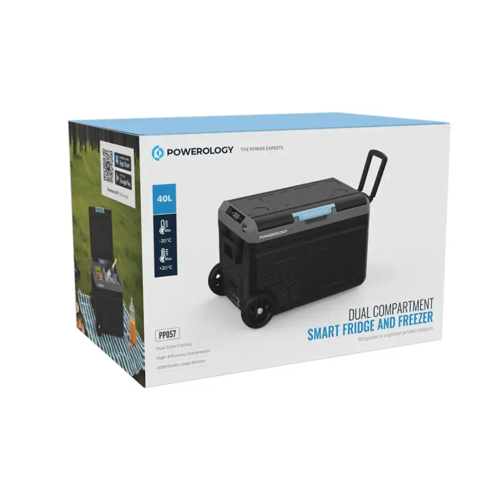ثلاجة باورولوجي المحمولة بسعة 40 لتر مع حجرة مزدوج...