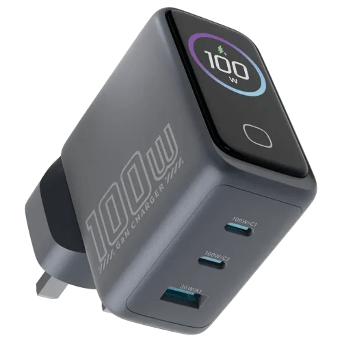 شاحن حائطي Powerology Voltflow 100W AVS GaN - رماد...
