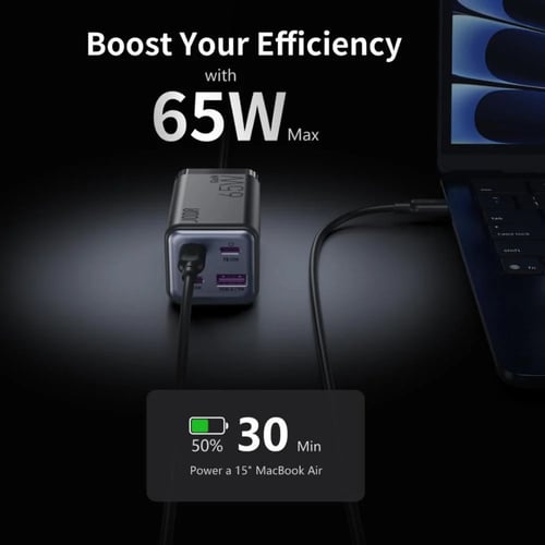 جودا - Voltar منصة شحن بقوة 65 واط بــ3 منافذ تايب...