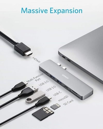 انكر - وصلة 7in1 USB-C HUB لاجهزة الماك بوك بقدرة...