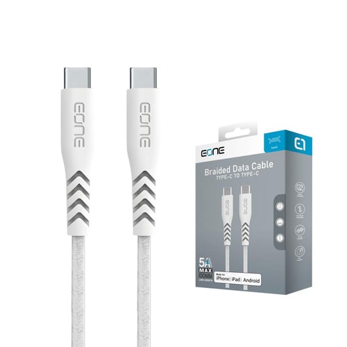 اي ون كيبل من C-USB إلى C-USB بطول 120 سم ابيض