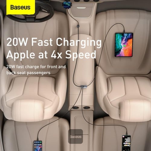 شاحن سيارة Baseus Share Together، مزود بمنفذي USB...