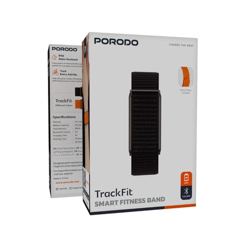 سوار رياضي بدون شاشة مع حزام أسود وبرتقالي اللون ا...