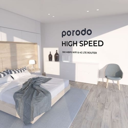 راوتر بورودو عالي السرعة 4 جي إل تي إي - أبيض