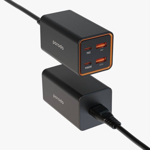 شاحن سطح المكتب بورودو 65W GaN 4 منافذ USB-C مزدوج...