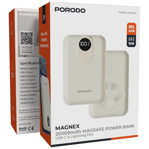 باور بانك بورودو ماغنكس 20000mAh مع مخرج USB-C و L...