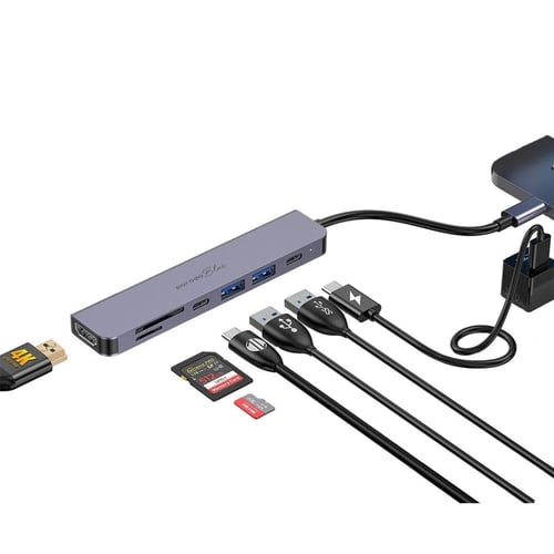 موزع بورودو بلو 7 في 1، 2 منفذ HDMI و2 منفذ USB-A...