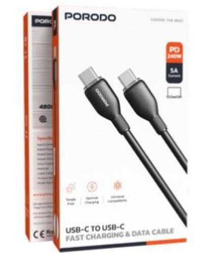 كابل بورودو USB-C إلى USB-C للشحن السريع ونقل البي...