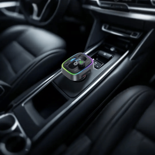 شاحن سيارة ذكي بورودو مع مرسل FM - أسود