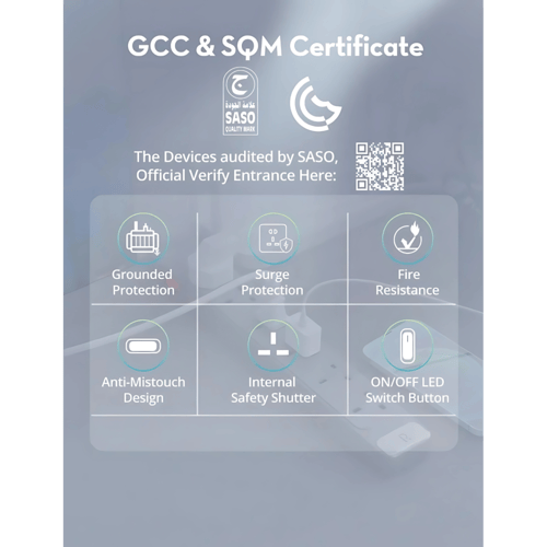 توصيلة راف باور 6 منافذ بقوة 3150 واط - رمادي