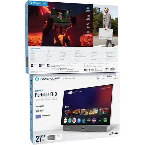 شاشة تلفزيون محمول 27 بوصة اندرويد باورلوجي 38400...