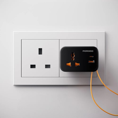 فيش السفر 20 واط 3 منافذ مع سلك تايب سي 30 سم بورو...