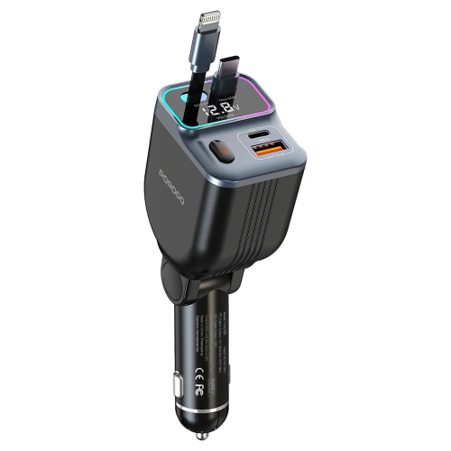 شاحن سيارة بورودو بقوة 65 واط مع كابل مزدوج قابل ل...