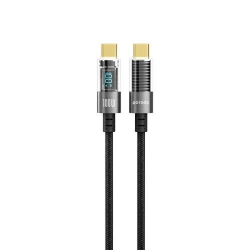 كابل بورودو المضفر الشفاف من USB-C إلى USB-C
