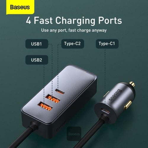 شاحن سيارة Baseus Share Together، مزود بمنفذي USB...