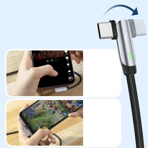 بورودو كابل مضفر 100 واط PD C إلى C مع رأس قابل لل...