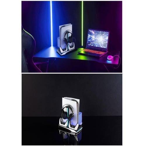 حامل رأسي مع مروحة تبريد لوحدة تحكم PS5، وقاعدة شح...