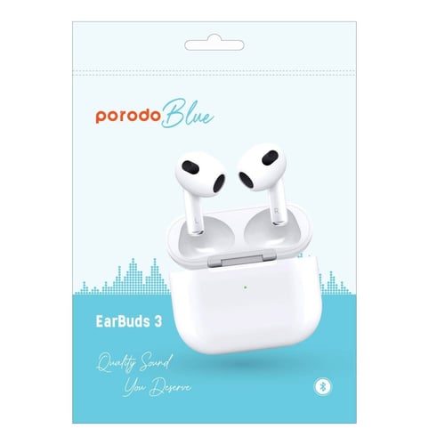 سماعات أذن لاسلكية من بورودو بلو ديب باس 3 - أبيض