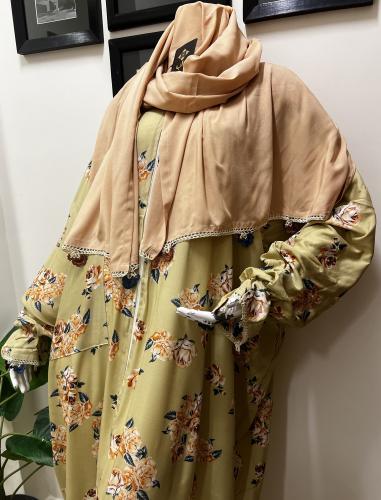 شرشف صلاة تركي كروشيه بطرحة منفصلة -سحاب