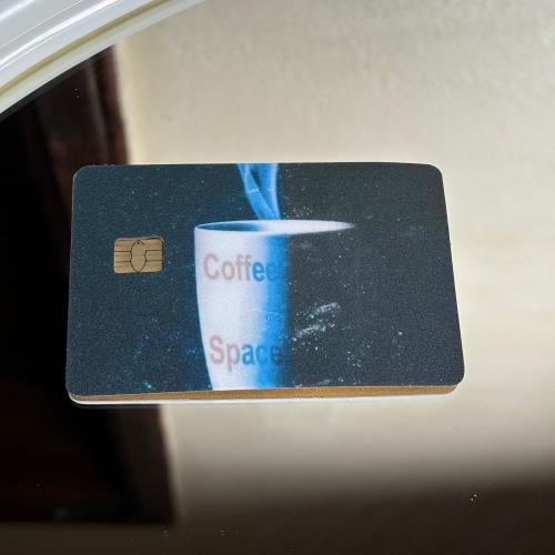 استيكر بطاقة بنك قهوة
