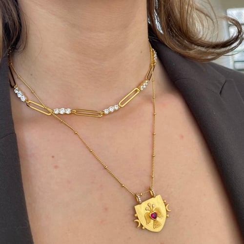 سلسال مطلي بالذهب Queen of Hearts