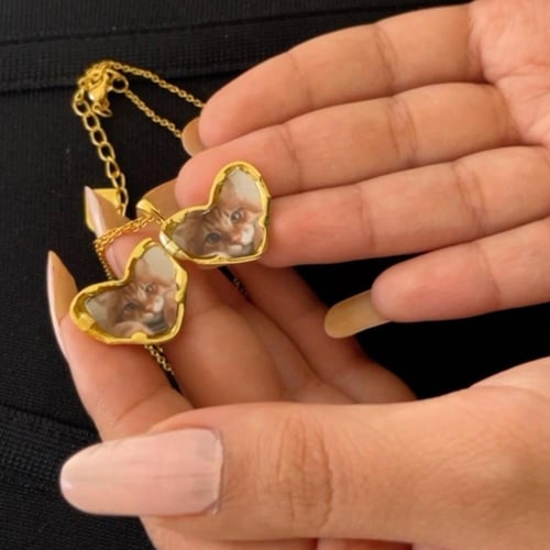 بكج هدايا سلسال قلب قفل مع تغليف هديه مجاني