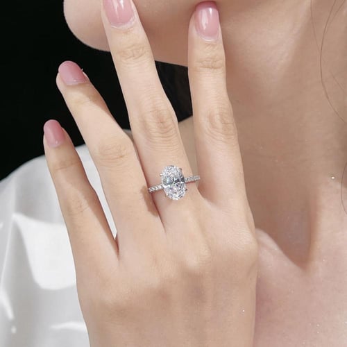 خاتم تصميم ألماس من الفضة الاسترليني