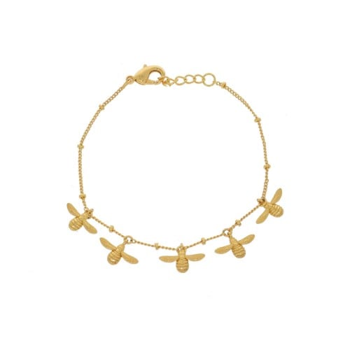 سوار النحلات الخمسة مطلي بالذهب