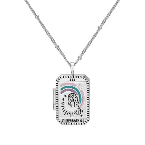 سلسال لوكت مطلي بذهب أبيض empress