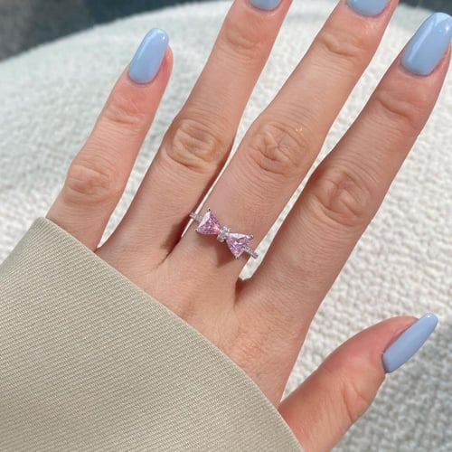 خاتم Kitty وردي من الفضة 925