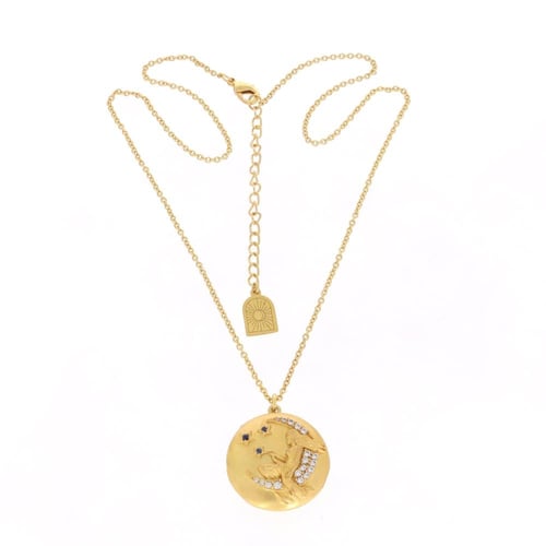 سلسال لوكت أنا والقمر مطلي بذهب عيار 18