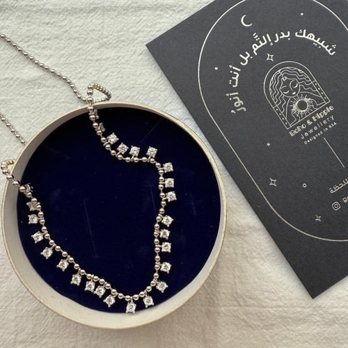 تشوكر من الفضة الخالصة 925 والكوبك زيركون