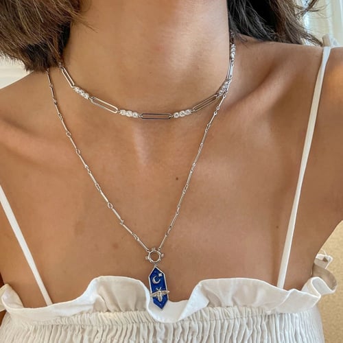 تشوكر مطلي بذهب أبيض Paperclips