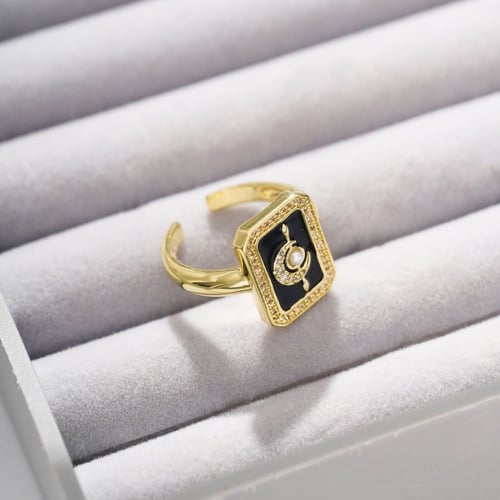 خاتم To the Moon مطلي بالذهب