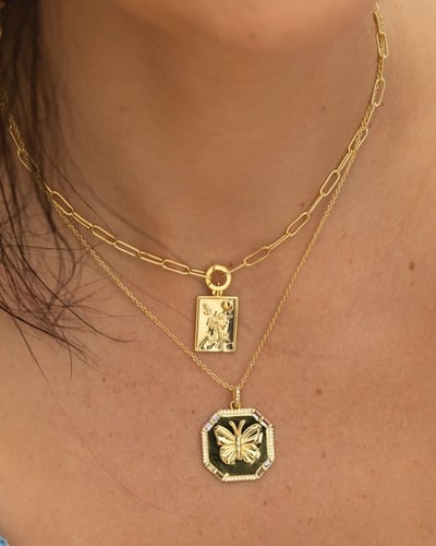 سلسال Golden butterfly مطلي بالذهب