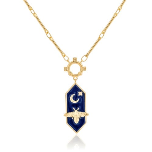 سلسال بتصميم نحلة مطلي بالذهب Bee moon