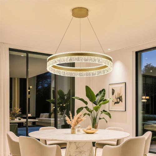 LED chandelier-821 GD-LED ثريا كريستال رينج الذهبي