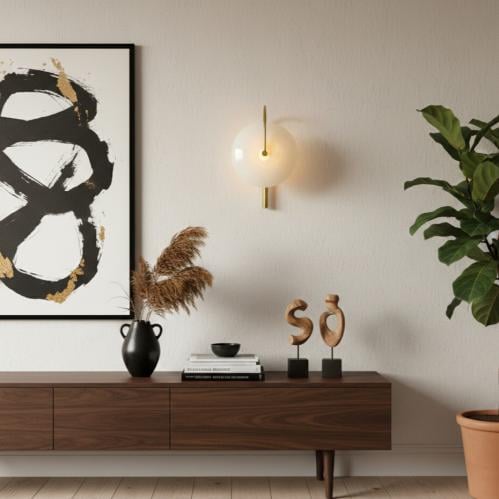 WALL LAMP-3021-AB جداري باندون ذهبي