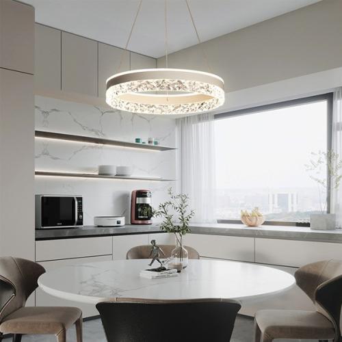 LED chandelier-821 WH-LED ثريا كريستال رينج الابيض