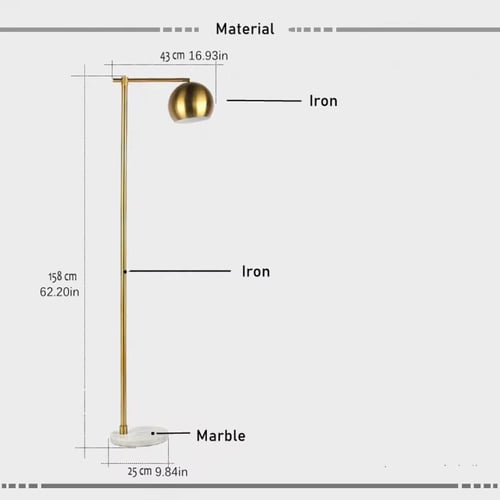 QTS-511FL اباجورة ستاند جولد