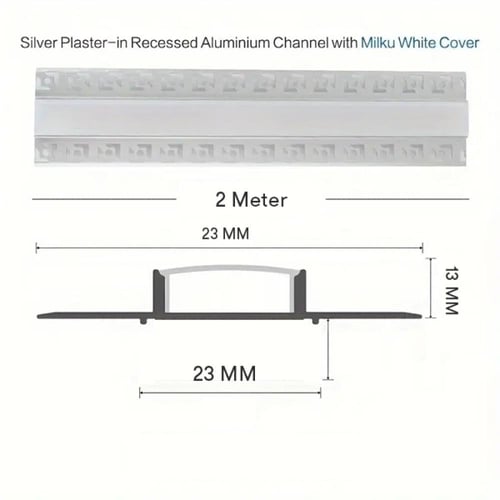 Aluminum Profile - Surface - XT-323 - 2M - SILVER