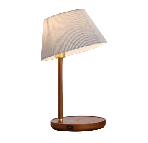 QTS-MWDS530 اباجورة خشبية كلاسيكية (USB charging)