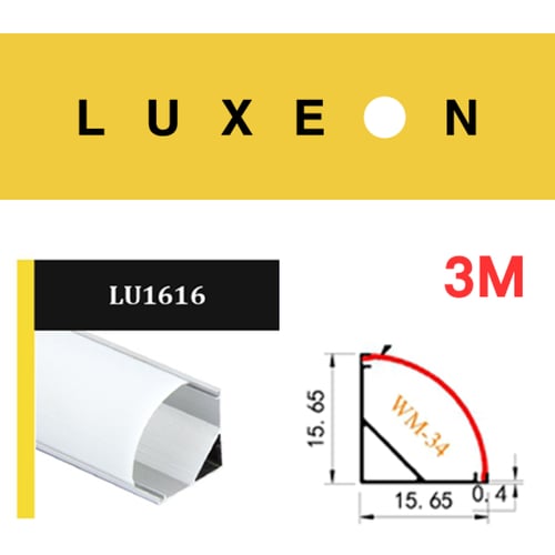 بروفايل المنيوم LU1616 - ظاهر - مجرى شريط الليد Al...