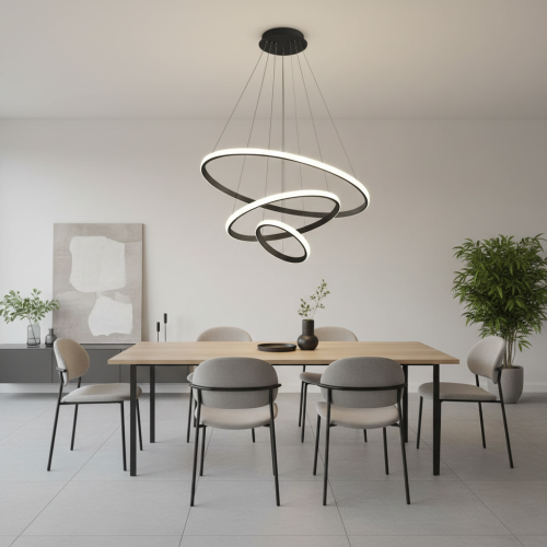 LED chandelier-246A BK-LED ثريا جلاكسي رينج الأسود